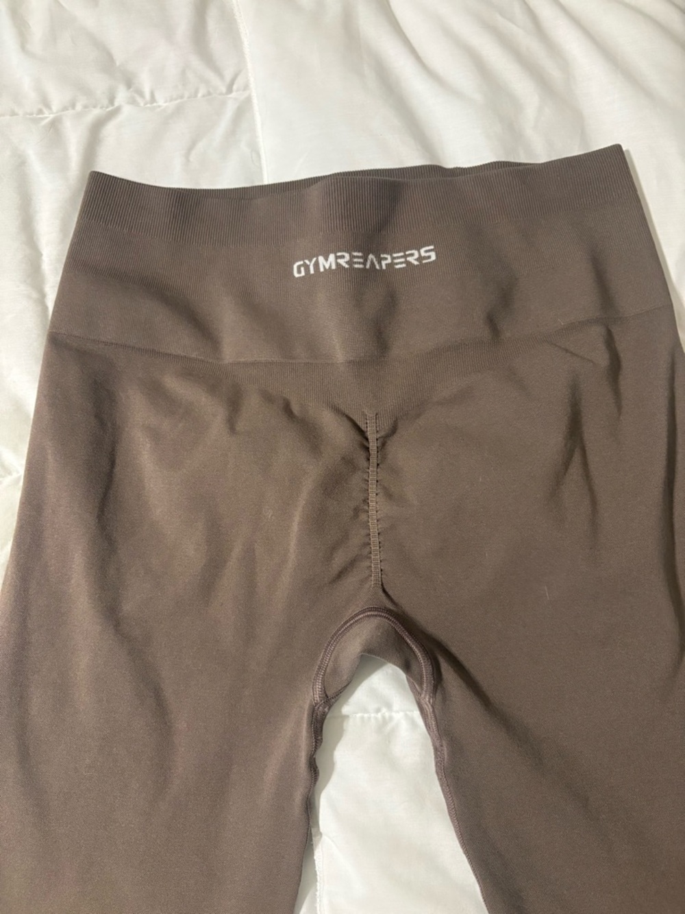 Gymreapers women’s High-Waist Seamless Leggings in Brown